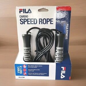 New FILA‎ Cardio Speed Jump Rope 9ft Cable Adjustustable Total Fitness Black NIB
